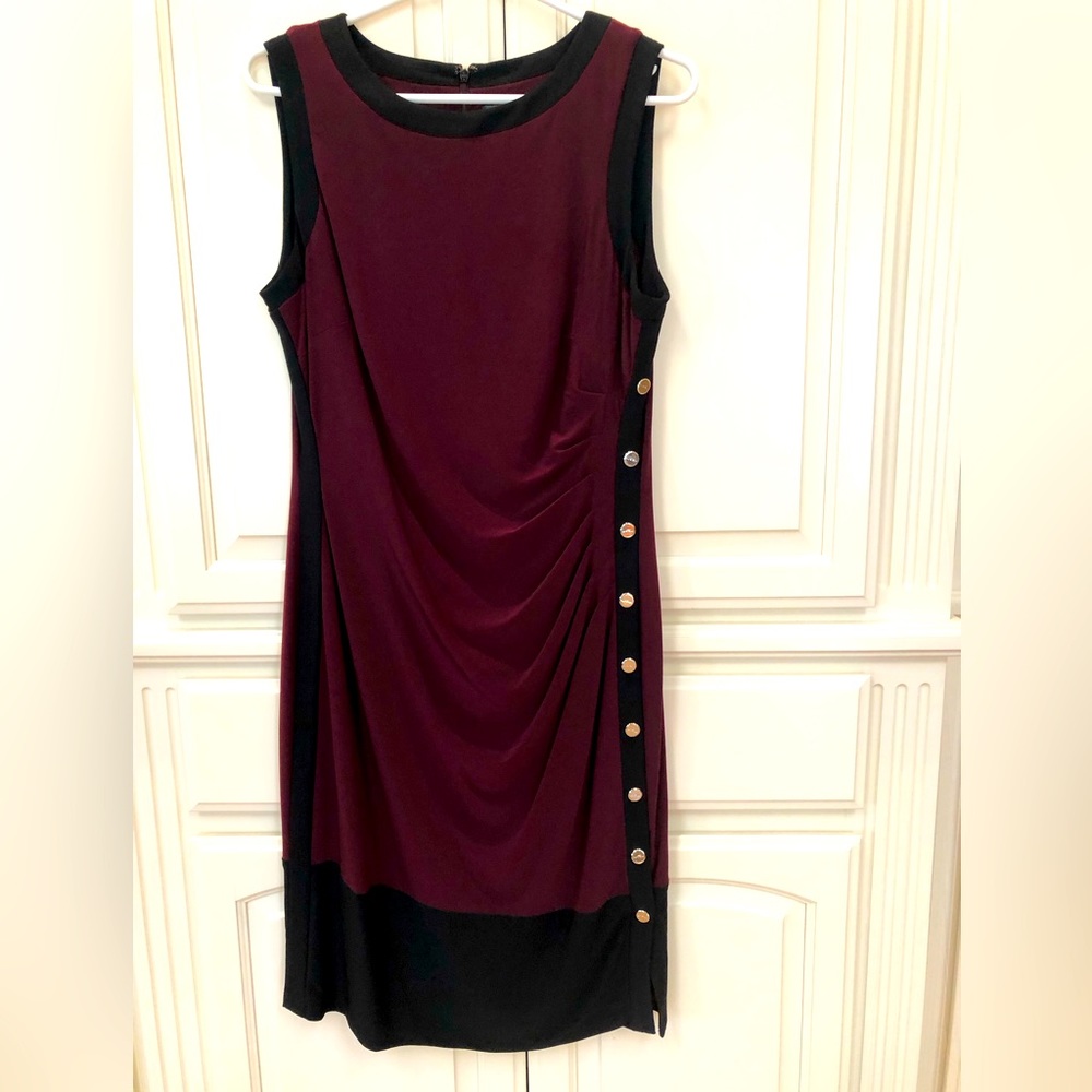 Ralph Lauren, burgundy sleeveless knit dress, size 12